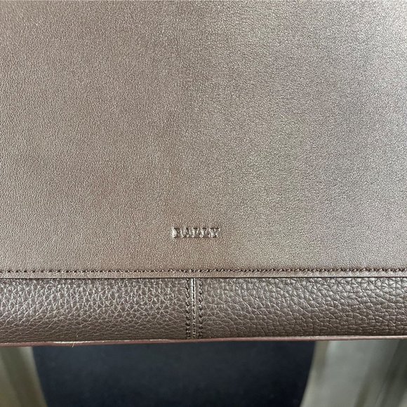 Bally Mens Belvin Coffee Leather Tote Bag - Picture 3 of 7